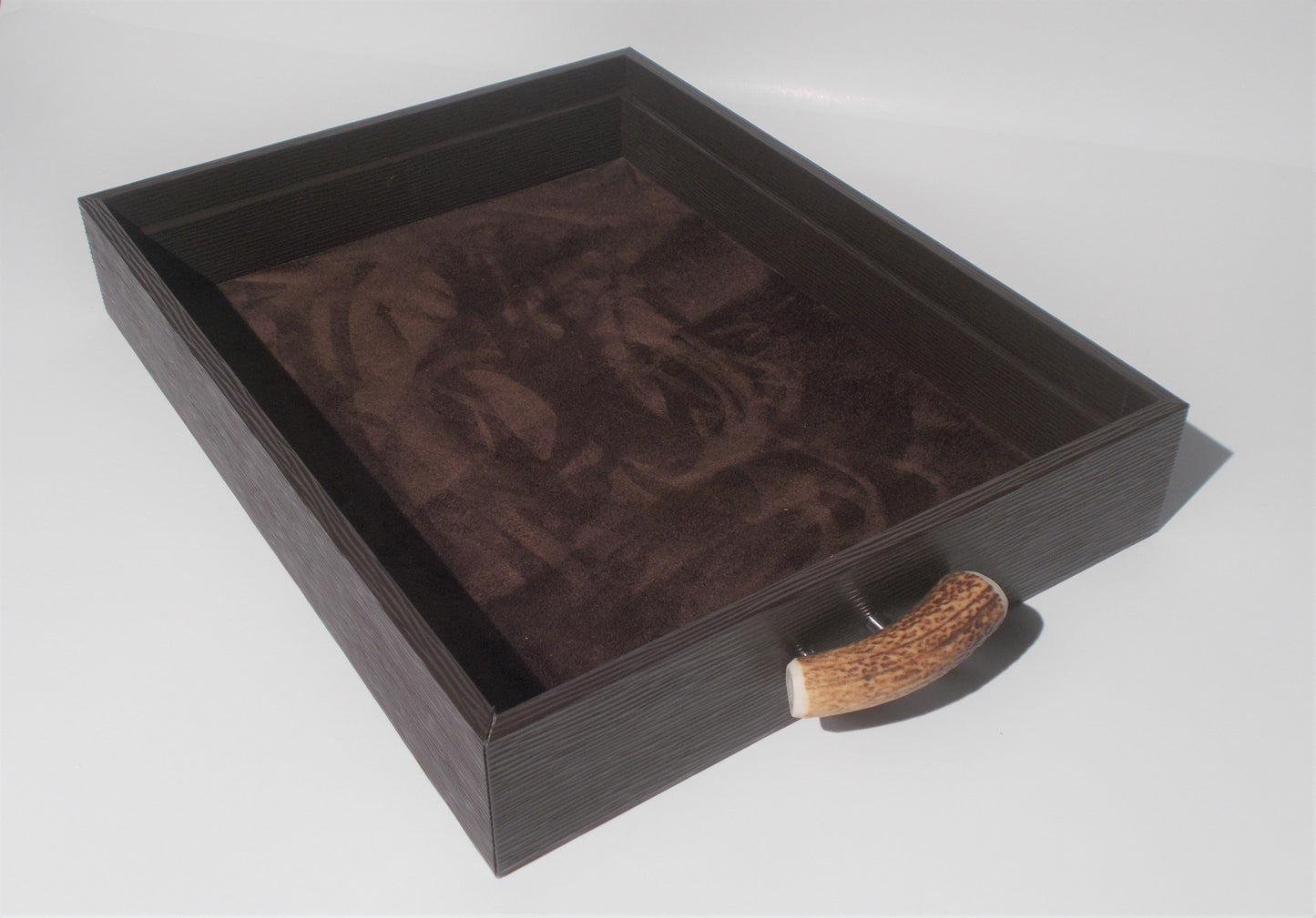 Porta oggetti rettangolare con maniglie in palchi cervo e coperchio capsule Grostè - Private Home Milano